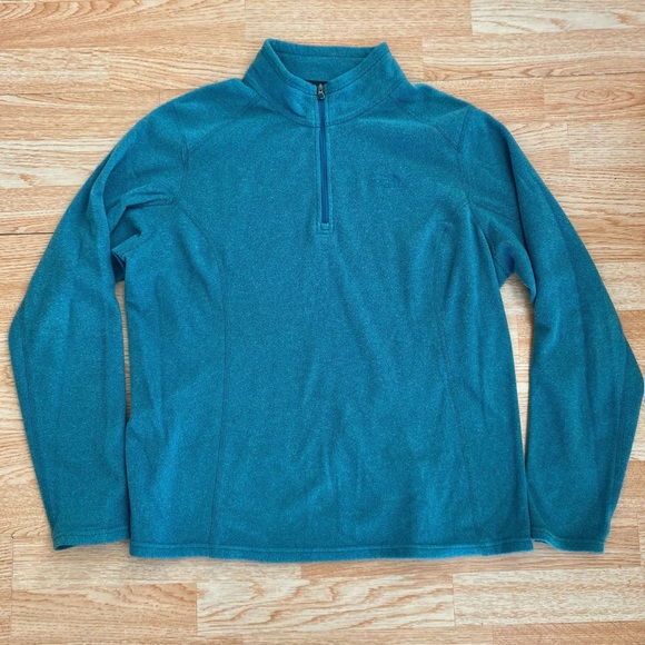 North Face Teal Polartec Classic Fleece 1/4 Zip Pullover XL - Picture 1 of 8